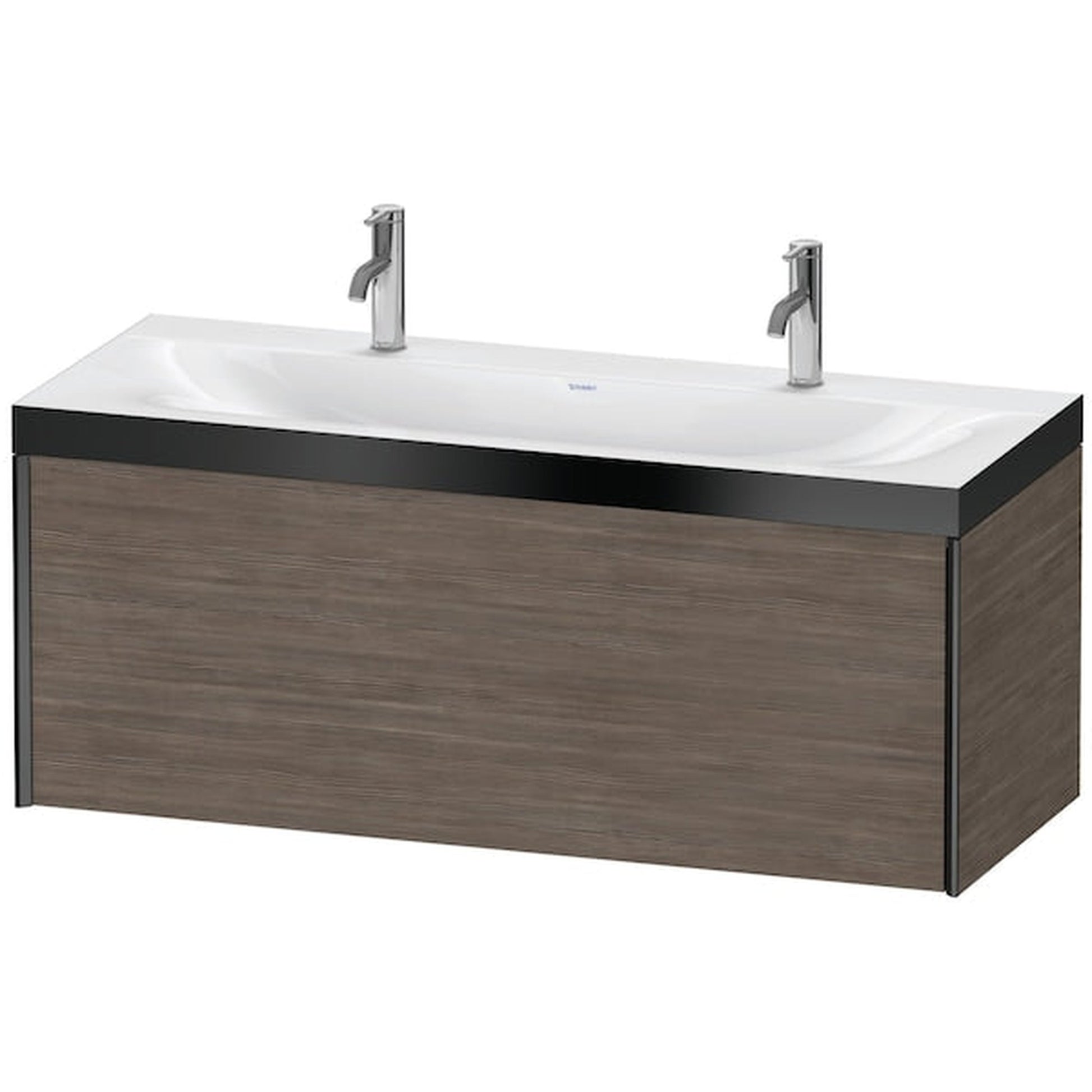 Duravit XViu 47" x 20" x 19" One Drawer C-Bonded Wall-Mount Vanity Kit With One Tap Hole, Pine Terra (XV4613OB251P)