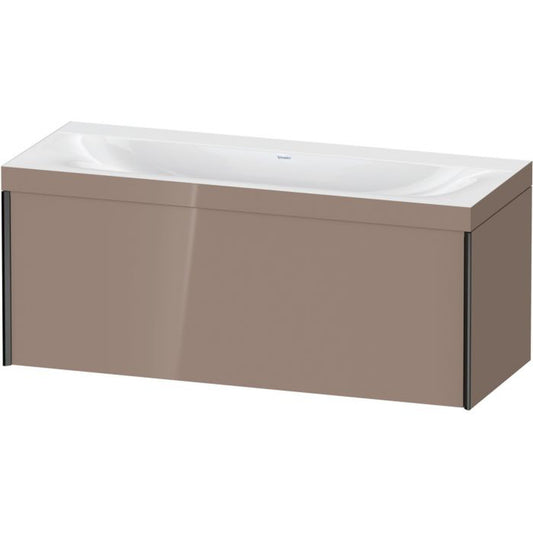 Duravit XViu 47" x 20" x 19" One Drawer C-Bonded Wall-Mount Vanity Kit Without Tap Hole, Cappuccino (XV4612NB286C)