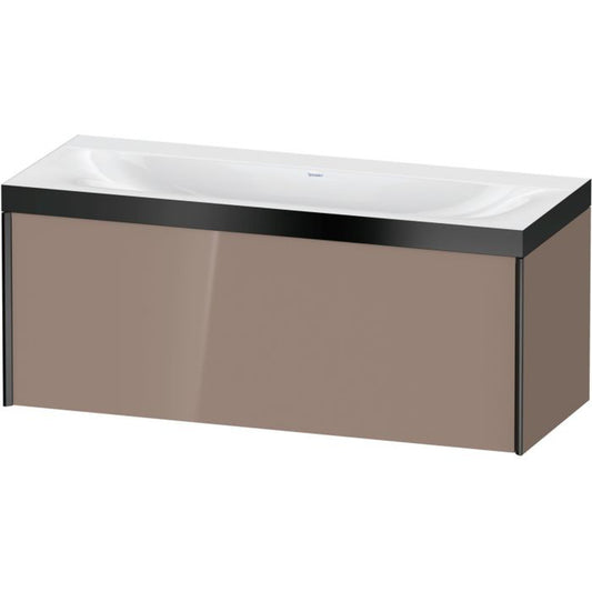 Duravit XViu 47" x 20" x 19" One Drawer C-Bonded Wall-Mount Vanity Kit Without Tap Hole, Cappuccino (XV4612NB286P)
