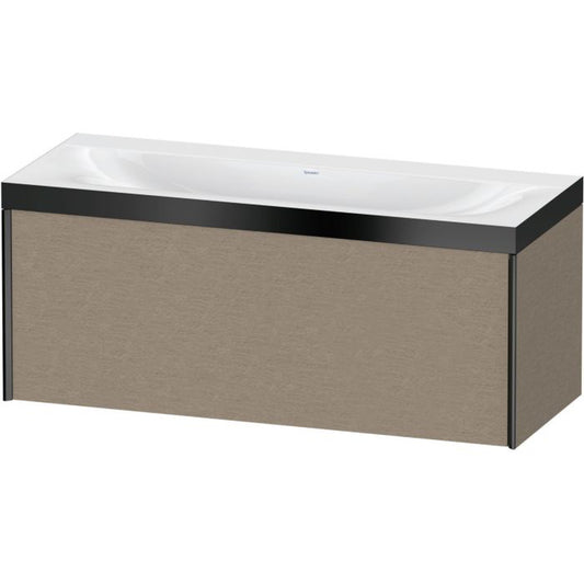 Duravit XViu 47" x 20" x 19" One Drawer C-Bonded Wall-Mount Vanity Kit Without Tap Hole, Cashmere Oak (XV4612NB211P)