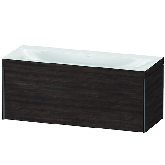 Duravit XViu 47" x 20" x 19" One Drawer C-Bonded Wall-Mount Vanity Kit Without Tap Hole, Chestnut Dark (XV4612NB253C)