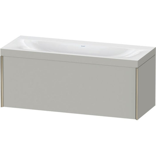 Duravit XViu 47" x 20" x 19" One Drawer C-Bonded Wall-Mount Vanity Kit Without Tap Hole, Concrete Gray (XV4612NB107C)