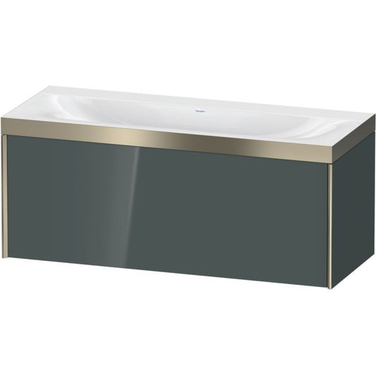 Duravit XViu 47" x 20" x 19" One Drawer C-Bonded Wall-Mount Vanity Kit Without Tap Hole, Dolomite Gray (XV4612NB138P)
