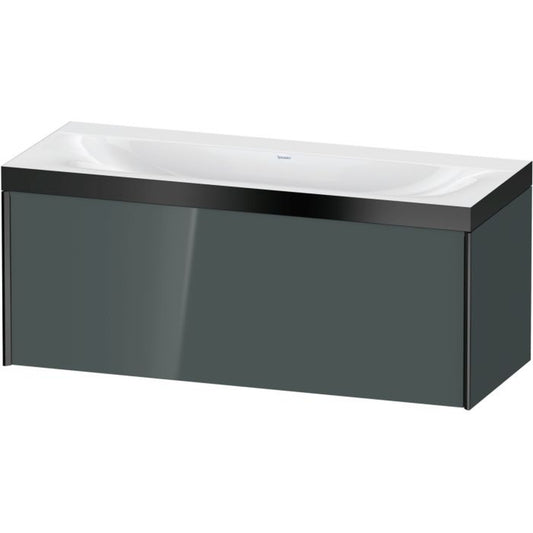 Duravit XViu 47" x 20" x 19" One Drawer C-Bonded Wall-Mount Vanity Kit Without Tap Hole, Dolomite Gray (XV4612NB238P)