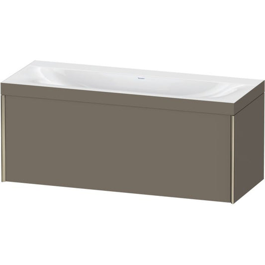 Duravit XViu 47" x 20" x 19" One Drawer C-Bonded Wall-Mount Vanity Kit Without Tap Hole, Flannel Gray (XV4612NB190C)