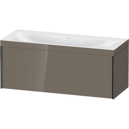 Duravit XViu 47" x 20" x 19" One Drawer C-Bonded Wall-Mount Vanity Kit Without Tap Hole, Flannel Gray (XV4612NB289C)