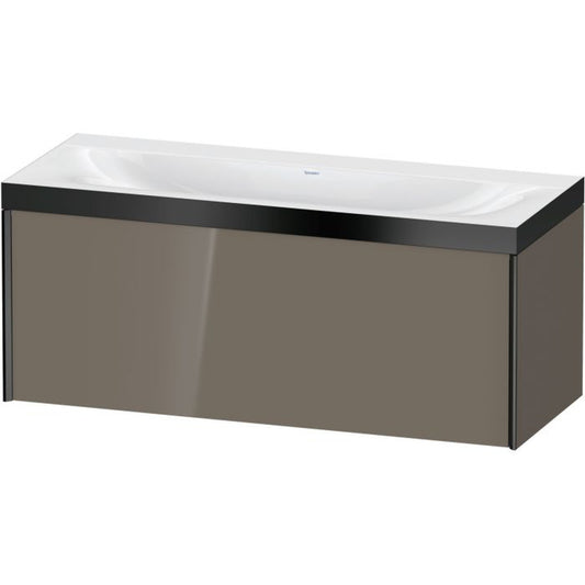 Duravit XViu 47" x 20" x 19" One Drawer C-Bonded Wall-Mount Vanity Kit Without Tap Hole, Flannel Gray (XV4612NB289P)