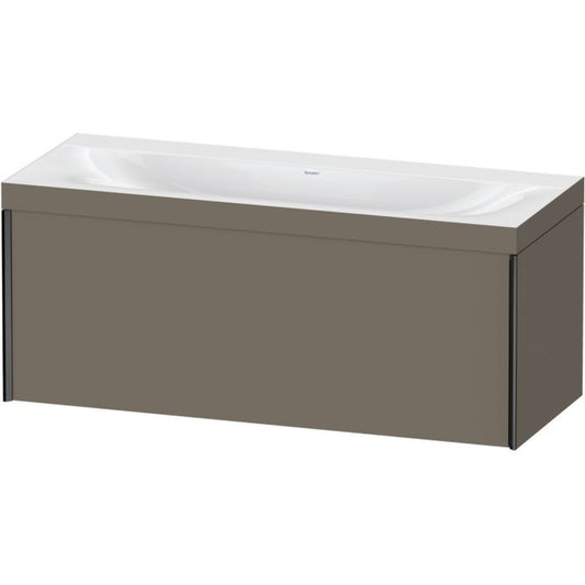 Duravit XViu 47" x 20" x 19" One Drawer C-Bonded Wall-Mount Vanity Kit Without Tap Hole, Flannel Gray (XV4612NB290C)