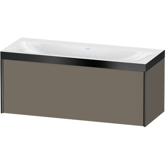 Duravit XViu 47" x 20" x 19" One Drawer C-Bonded Wall-Mount Vanity Kit Without Tap Hole, Flannel Gray (XV4612NB290P)