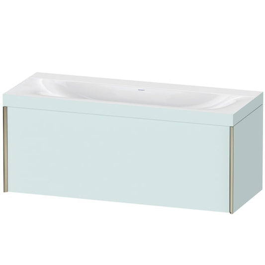 Duravit XViu 47" x 20" x 19" One Drawer C-Bonded Wall-Mount Vanity Kit Without Tap Hole, Light Blue (XV4612NB109C)