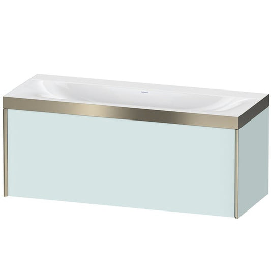 Duravit XViu 47" x 20" x 19" One Drawer C-Bonded Wall-Mount Vanity Kit Without Tap Hole, Light Blue (XV4612NB109P)
