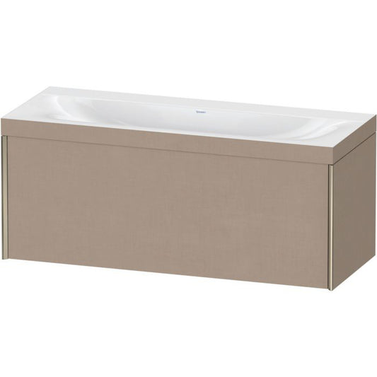 Duravit XViu 47" x 20" x 19" One Drawer C-Bonded Wall-Mount Vanity Kit Without Tap Hole, Linen (XV4612NB175C)