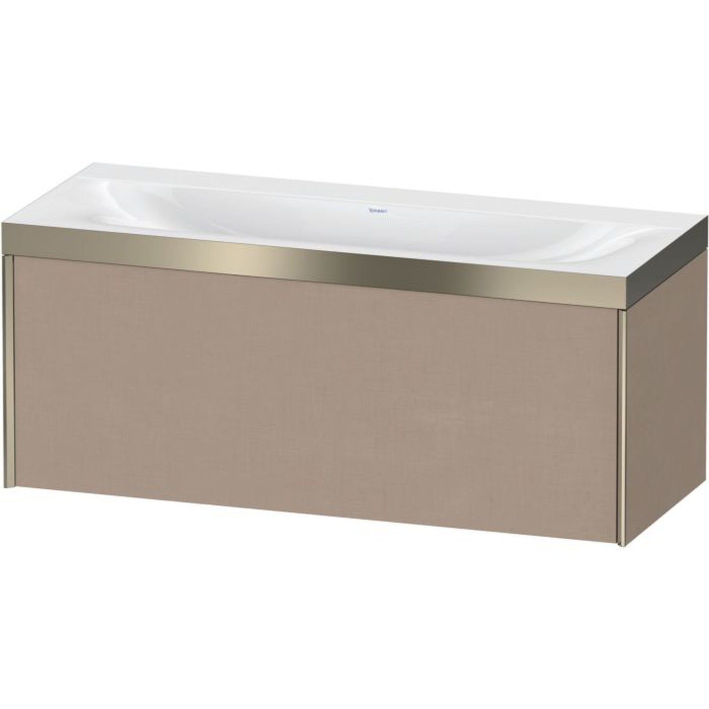 Duravit XViu 47" x 20" x 19" One Drawer C-Bonded Wall-Mount Vanity Kit Without Tap Hole, Linen (XV4612NB175P)