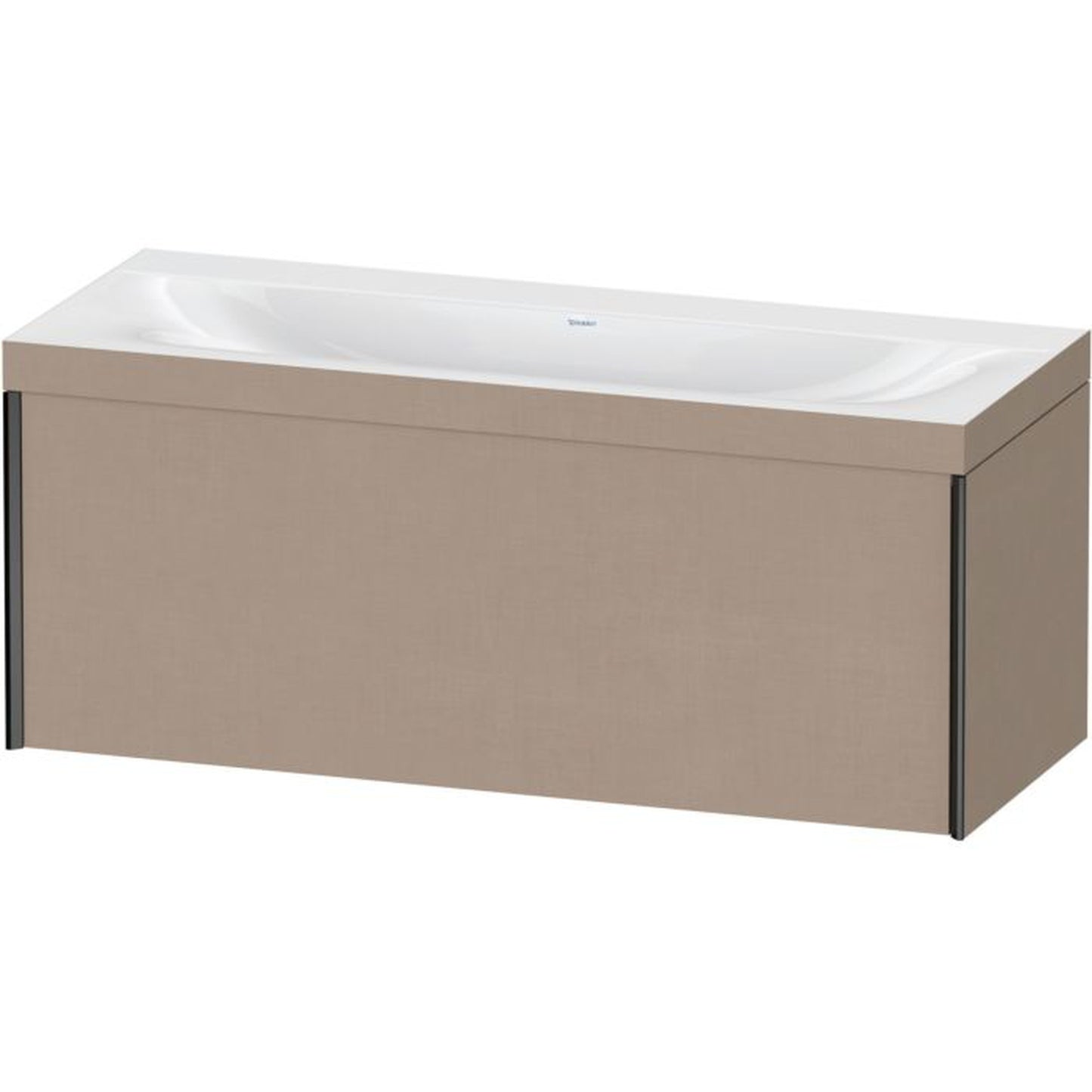 Duravit XViu 47" x 20" x 19" One Drawer C-Bonded Wall-Mount Vanity Kit Without Tap Hole, Linen (XV4612NB275C)