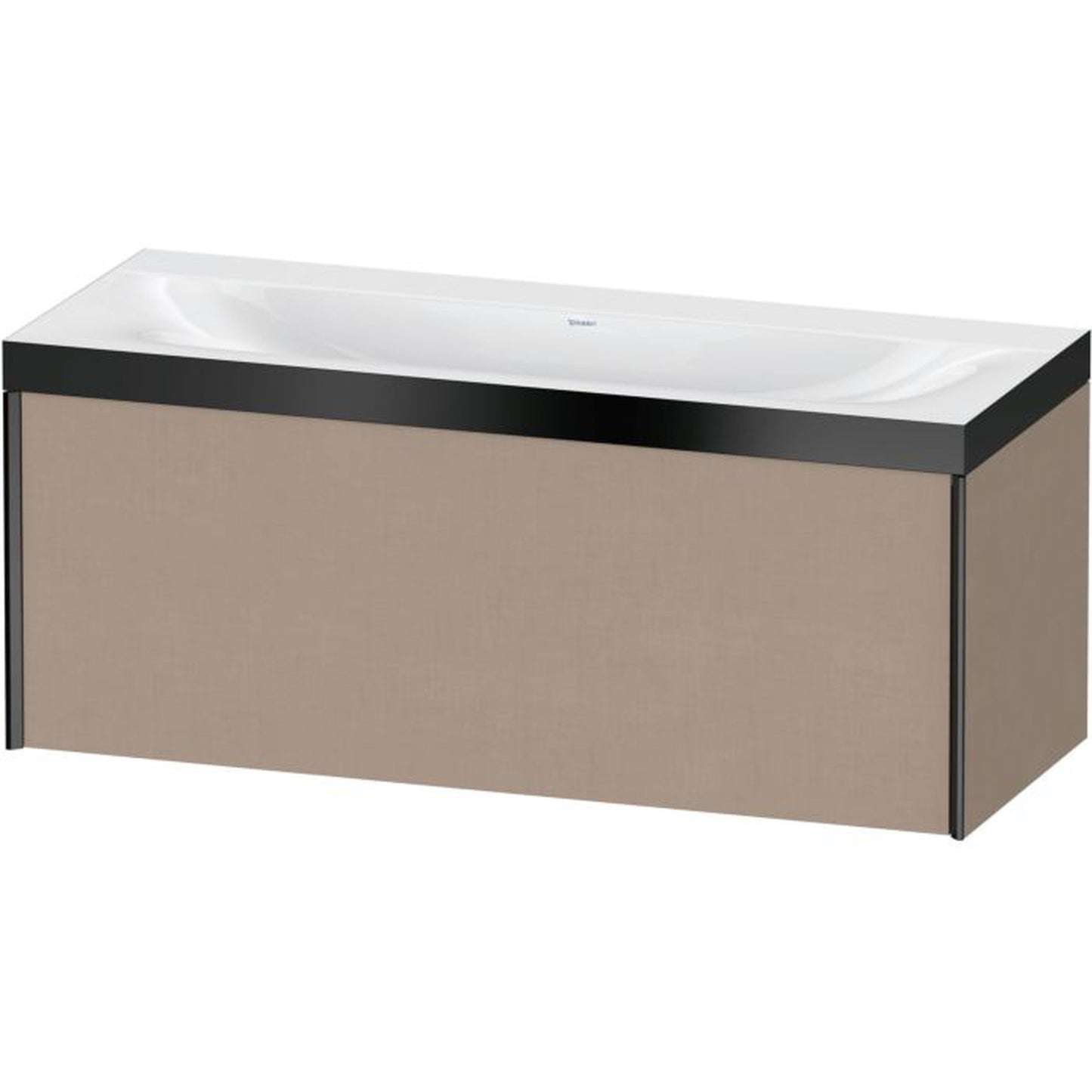 Duravit XViu 47" x 20" x 19" One Drawer C-Bonded Wall-Mount Vanity Kit Without Tap Hole, Linen (XV4612NB275P)