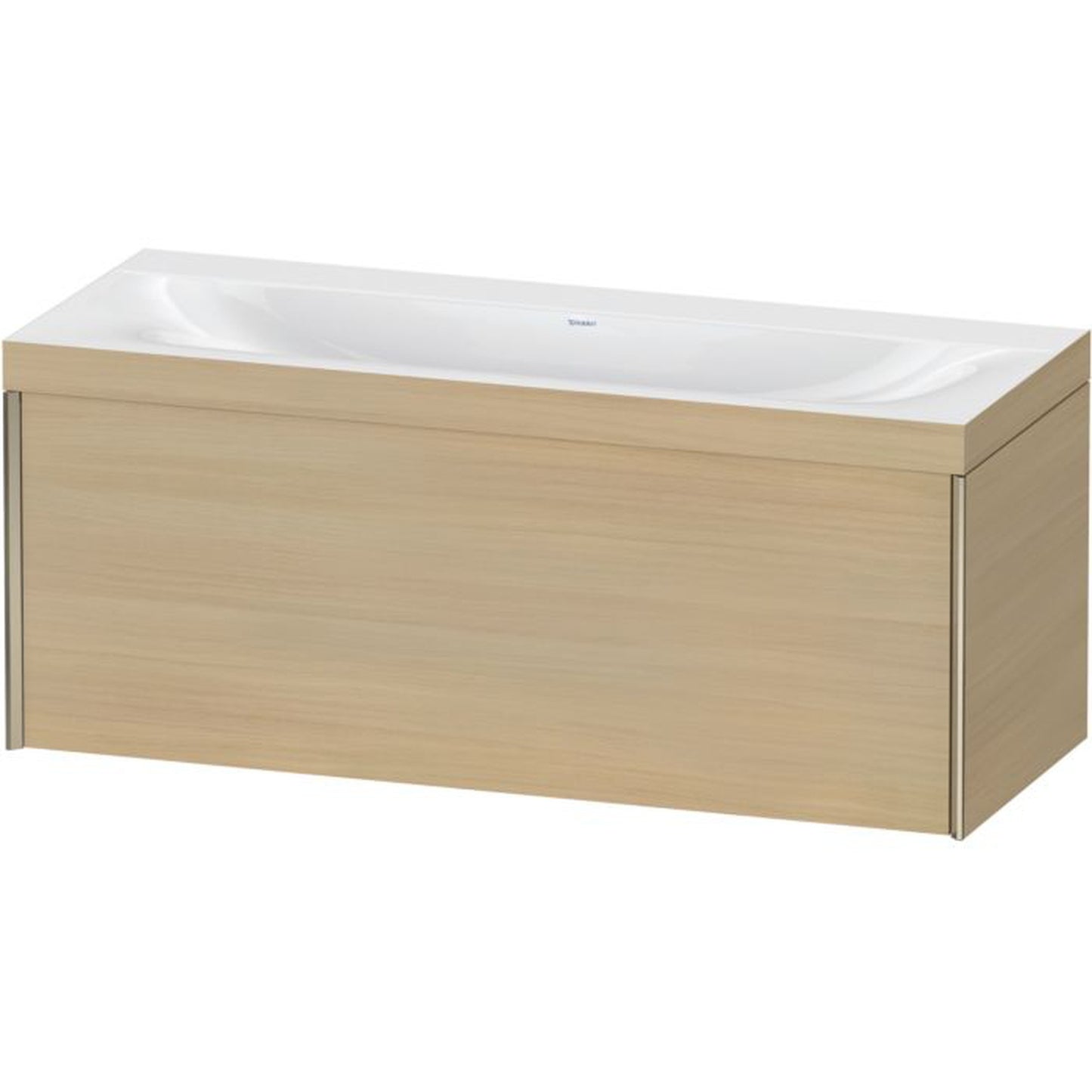 Duravit XViu 47" x 20" x 19" One Drawer C-Bonded Wall-Mount Vanity Kit Without Tap Hole, Mediterranean Oak (XV4612NB171C)