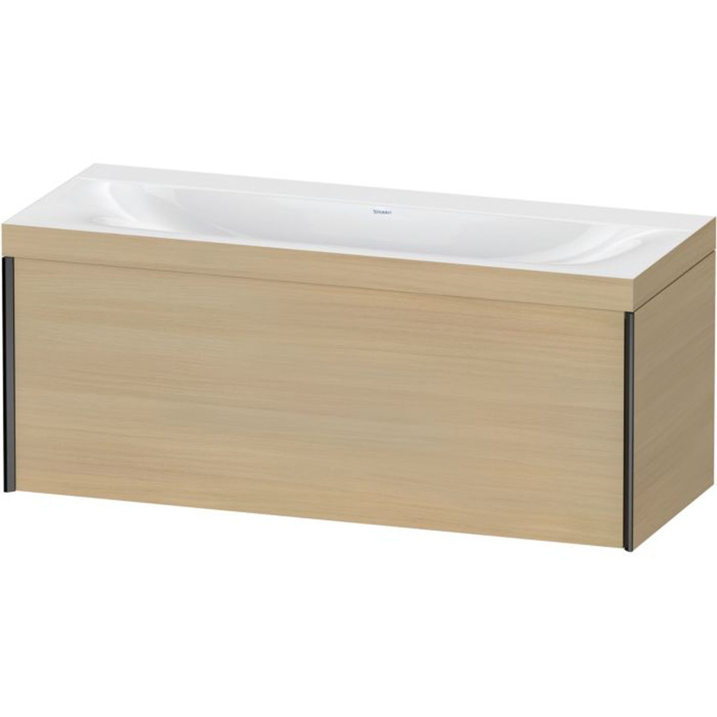 Duravit XViu 47" x 20" x 19" One Drawer C-Bonded Wall-Mount Vanity Kit Without Tap Hole, Mediterranean Oak (XV4612NB271C)