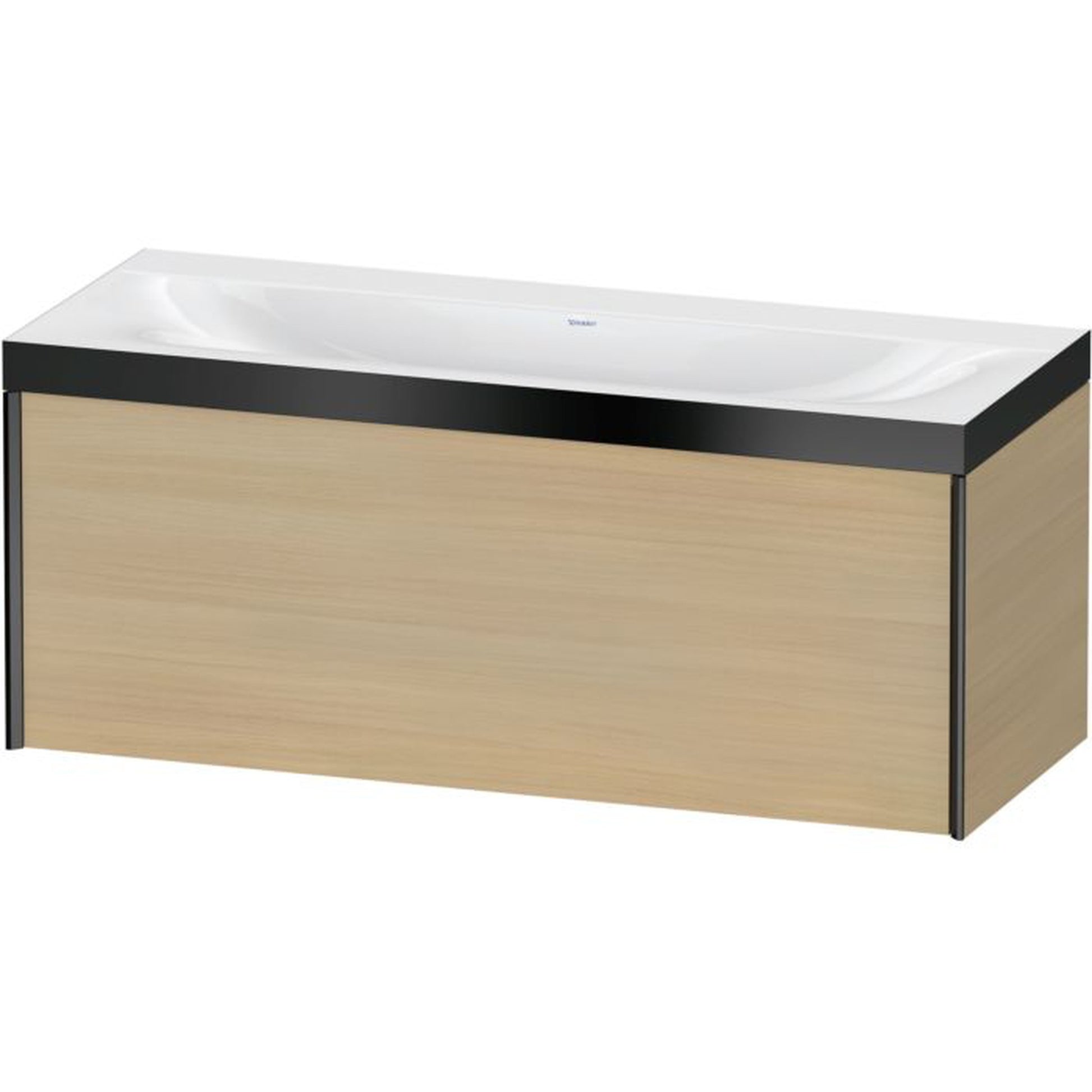 Duravit XViu 47" x 20" x 19" One Drawer C-Bonded Wall-Mount Vanity Kit Without Tap Hole, Mediterranean Oak (XV4612NB271P)