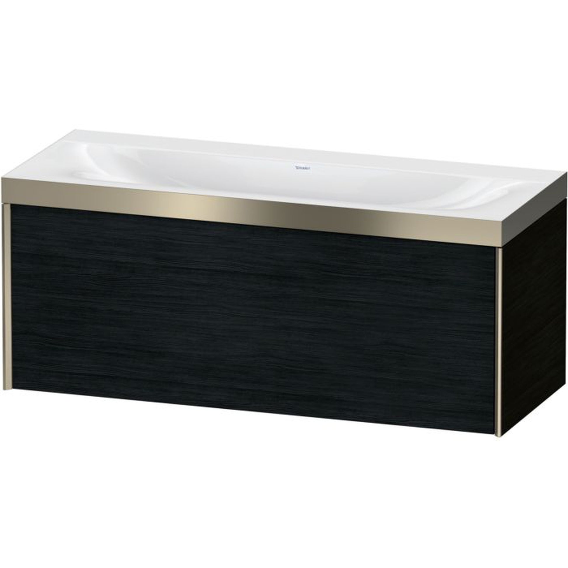 Duravit XViu 47" x 20" x 19" One Drawer C-Bonded Wall-Mount Vanity Kit Without Tap Hole, Oak Black (XV4612NB116P)