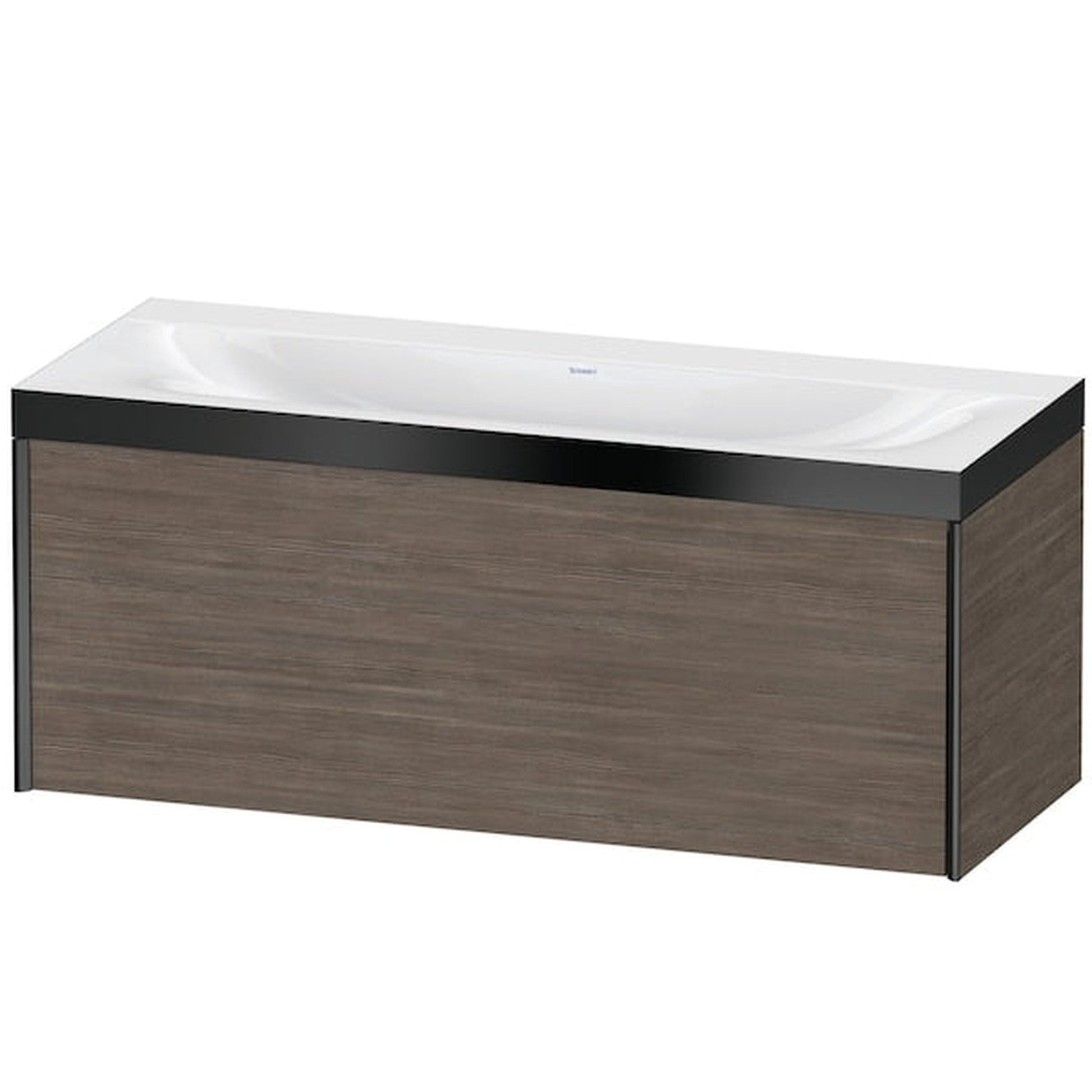 Duravit XViu 47" x 20" x 19" One Drawer C-Bonded Wall-Mount Vanity Kit Without Tap Hole, Pine Terra (XV4612NB251P)