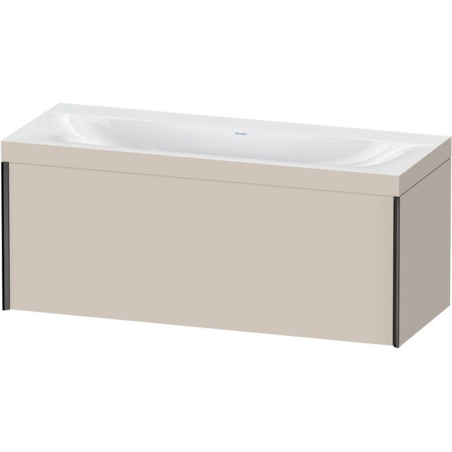 Duravit XViu 47" x 20" x 19" One Drawer C-Bonded Wall-Mount Vanity Kit Without Tap Hole, Taupe (XV4612NB291C)