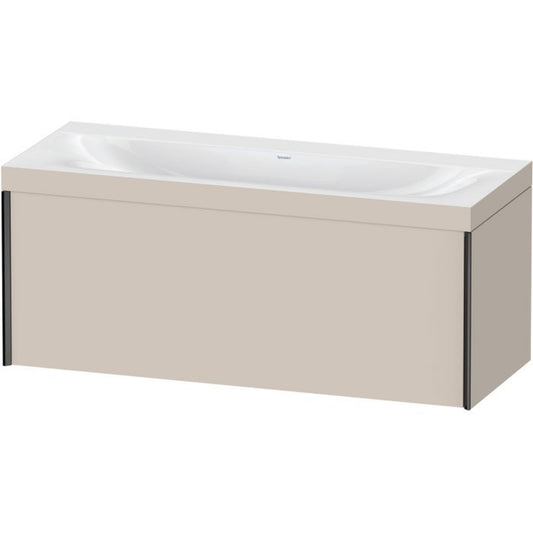 Duravit XViu 47" x 20" x 19" One Drawer C-Bonded Wall-Mount Vanity Kit Without Tap Hole, Taupe (XV4612NB291C)