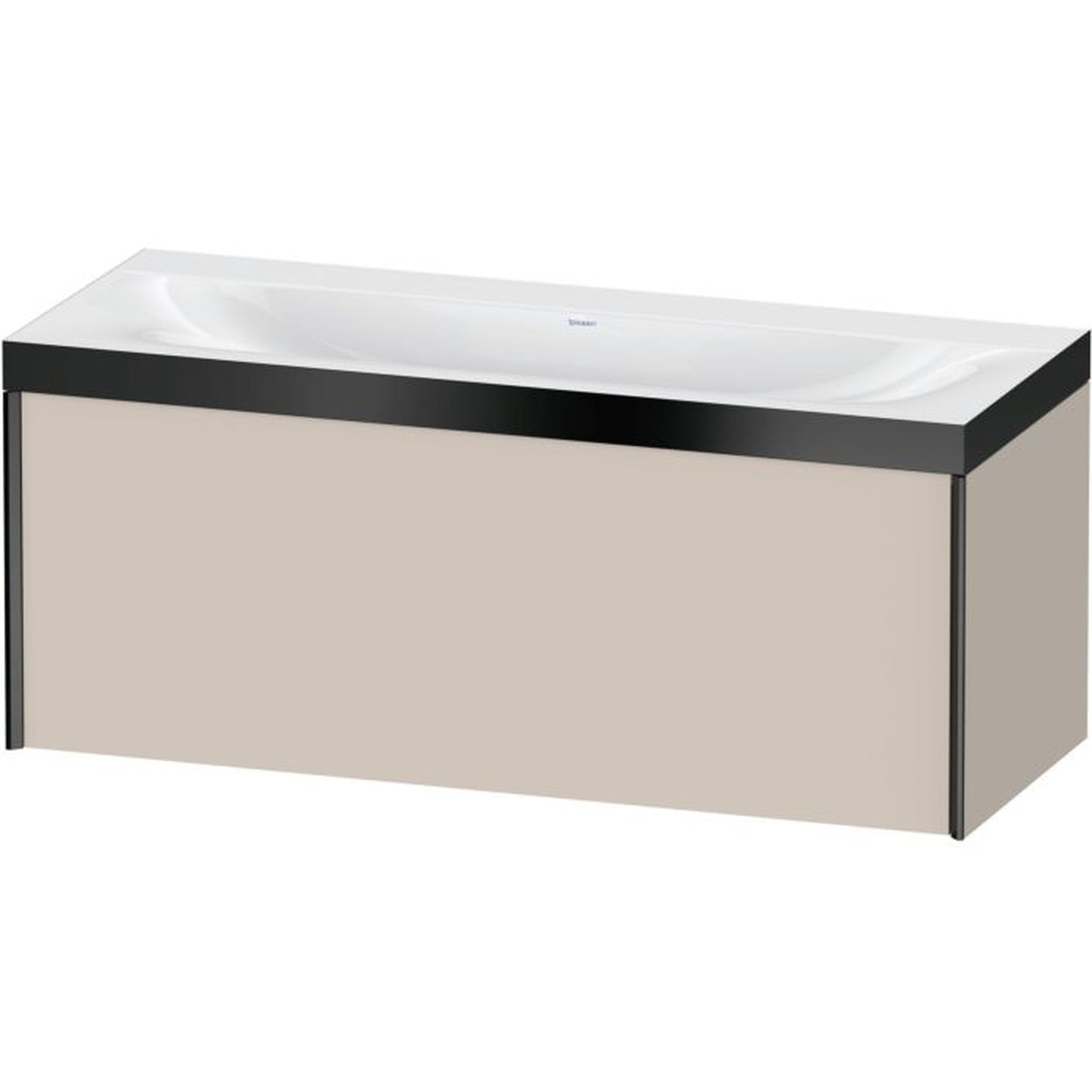 Duravit XViu 47" x 20" x 19" One Drawer C-Bonded Wall-Mount Vanity Kit Without Tap Hole, Taupe (XV4612NB291P)