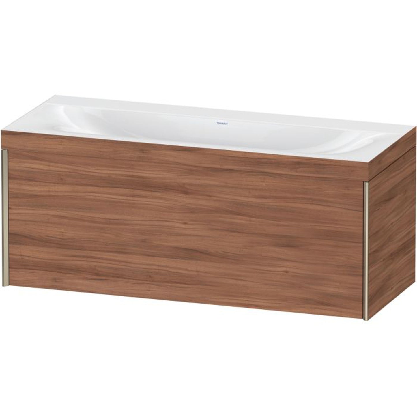 Duravit XViu 47" x 20" x 19" One Drawer C-Bonded Wall-Mount Vanity Kit Without Tap Hole, Walnut (XV4612NB179C)