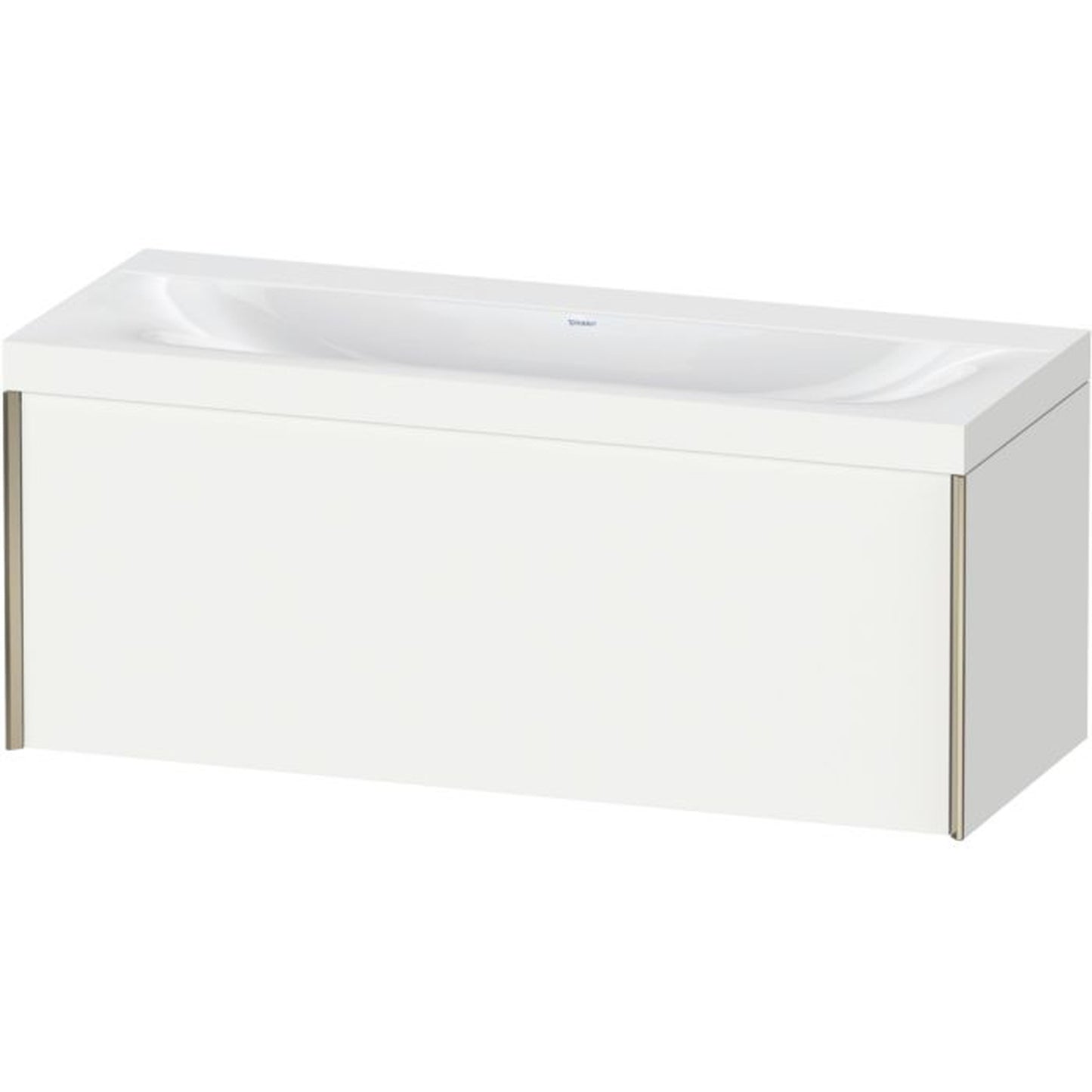 Duravit XViu 47" x 20" x 19" One Drawer C-Bonded Wall-Mount Vanity Kit Without Tap Hole, White (XV4612NB118C)