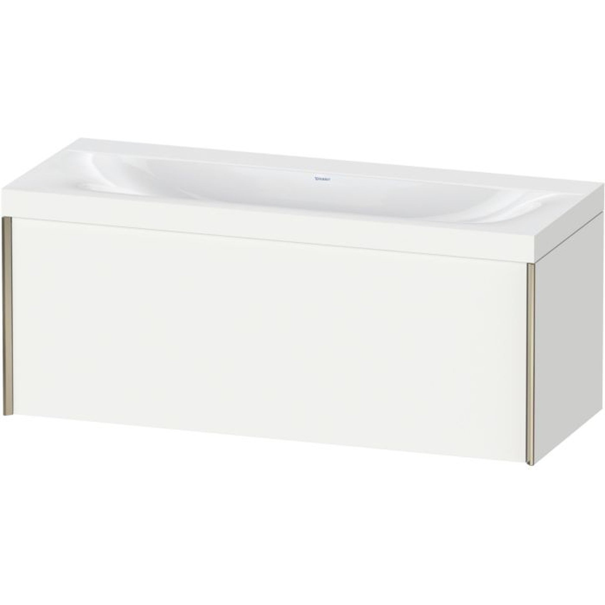 Duravit XViu 47" x 20" x 19" One Drawer C-Bonded Wall-Mount Vanity Kit Without Tap Hole, White (XV4612NB118C)