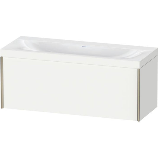 Duravit XViu 47" x 20" x 19" One Drawer C-Bonded Wall-Mount Vanity Kit Without Tap Hole, White (XV4612NB118C)
