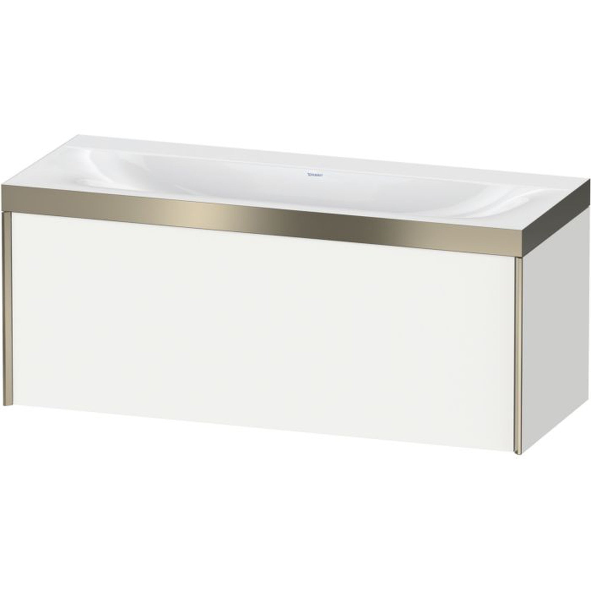 Duravit XViu 47" x 20" x 19" One Drawer C-Bonded Wall-Mount Vanity Kit Without Tap Hole, White (XV4612NB118P)