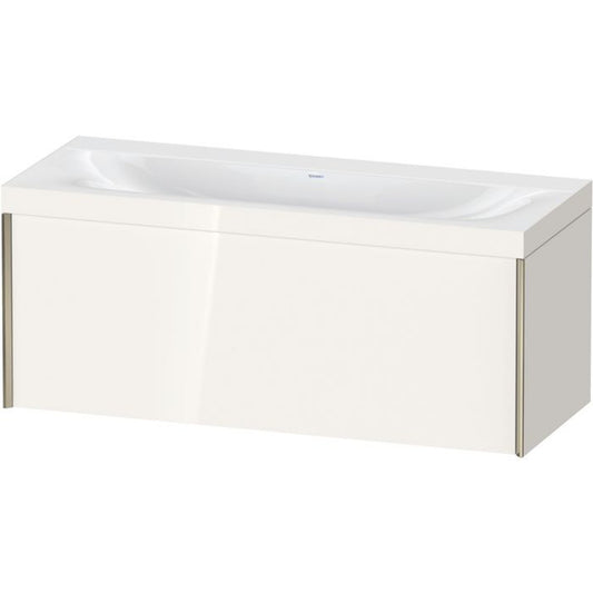 Duravit XViu 47" x 20" x 19" One Drawer C-Bonded Wall-Mount Vanity Kit Without Tap Hole, White (XV4612NB122C)