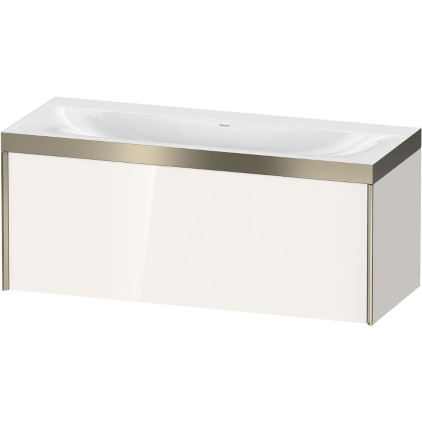 Duravit XViu 47" x 20" x 19" One Drawer C-Bonded Wall-Mount Vanity Kit Without Tap Hole, White (XV4612NB122P)