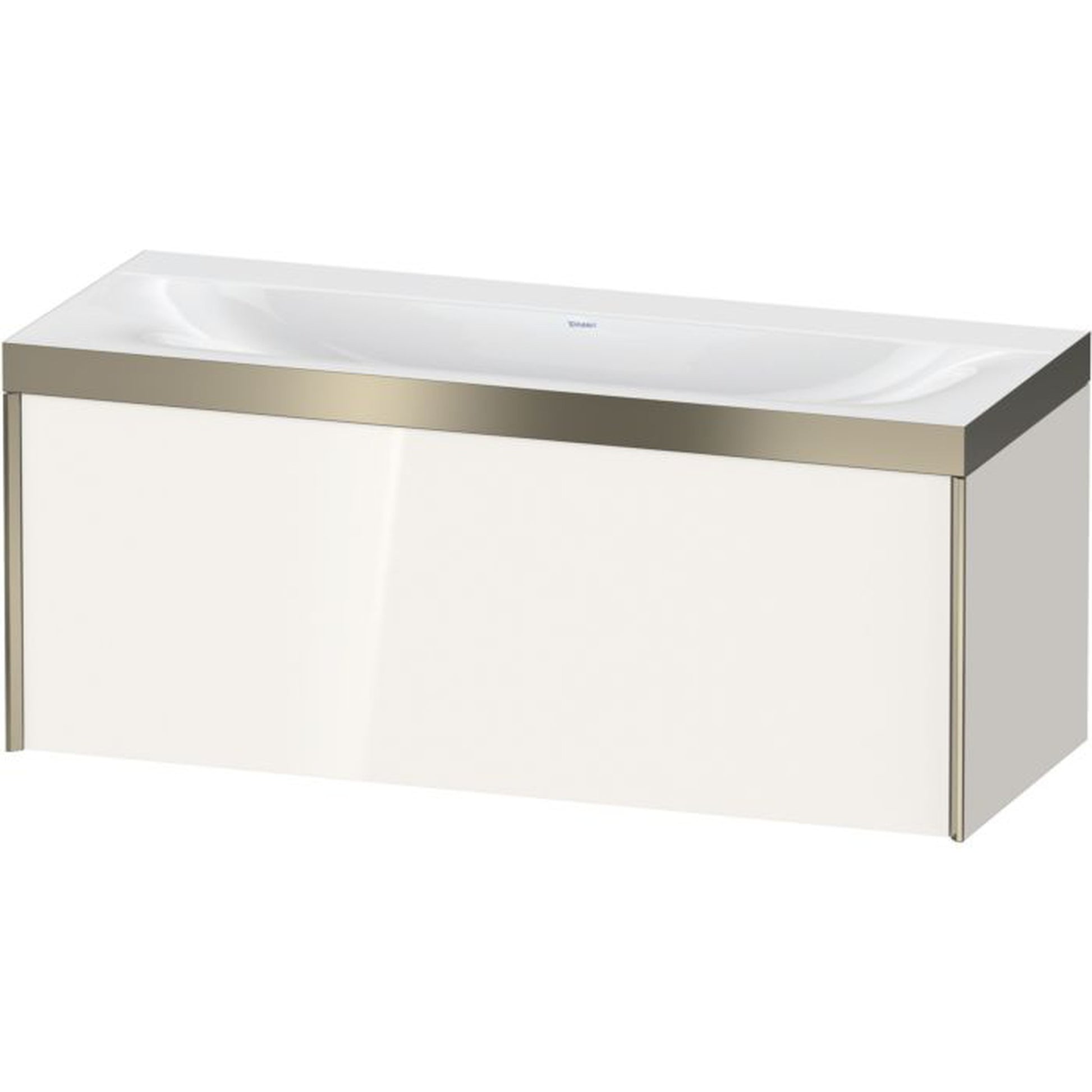 Duravit XViu 47" x 20" x 19" One Drawer C-Bonded Wall-Mount Vanity Kit Without Tap Hole, White (XV4612NB122P)