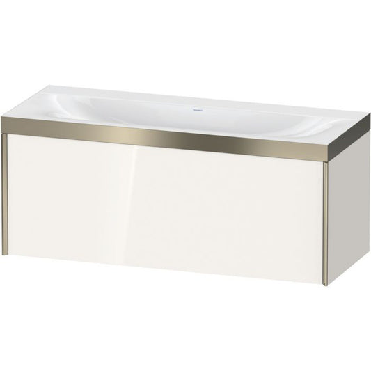 Duravit XViu 47" x 20" x 19" One Drawer C-Bonded Wall-Mount Vanity Kit Without Tap Hole, White (XV4612NB122P)