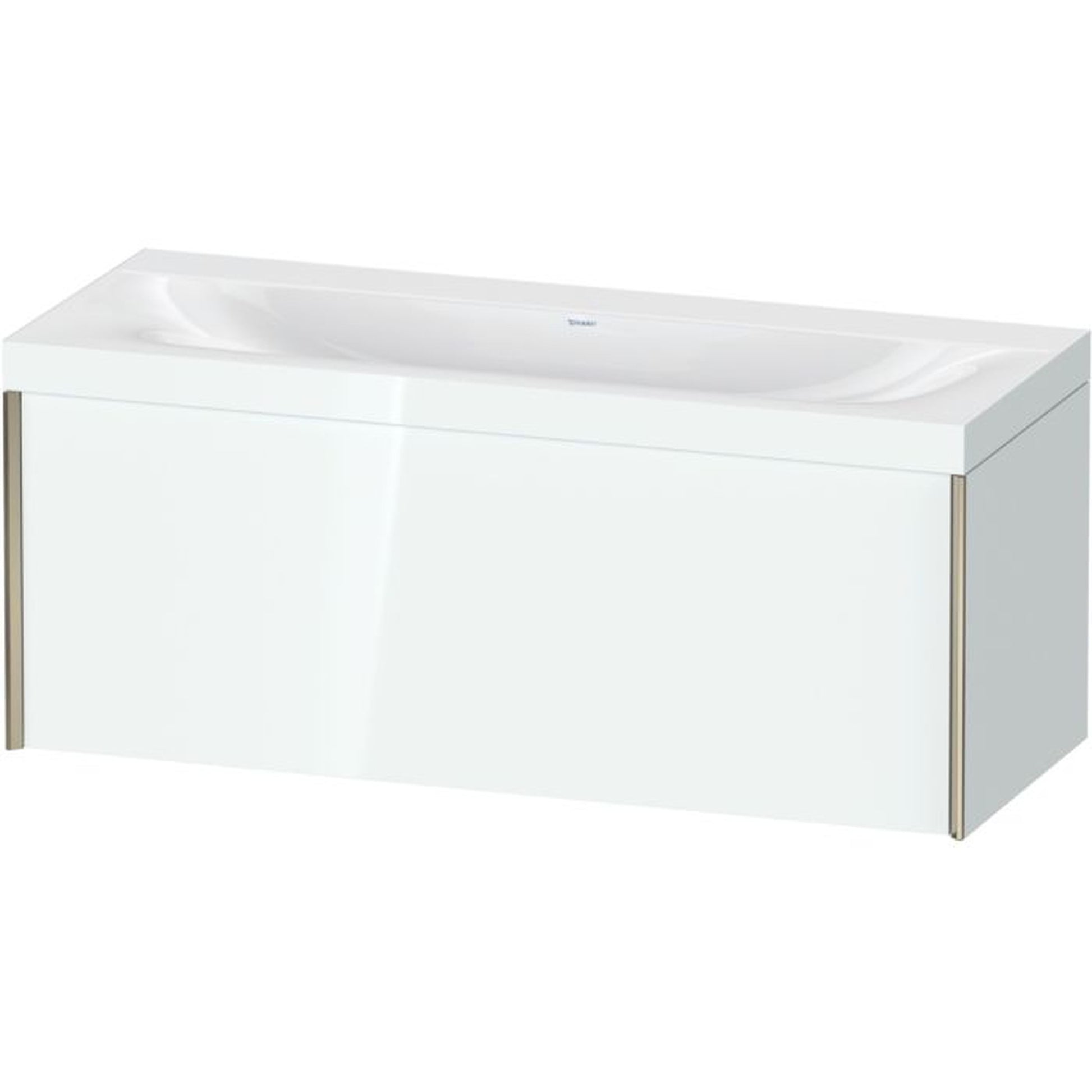 Duravit XViu 47" x 20" x 19" One Drawer C-Bonded Wall-Mount Vanity Kit Without Tap Hole, White (XV4612NB185C)