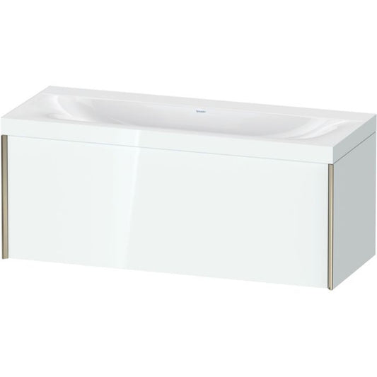 Duravit XViu 47" x 20" x 19" One Drawer C-Bonded Wall-Mount Vanity Kit Without Tap Hole, White (XV4612NB185C)