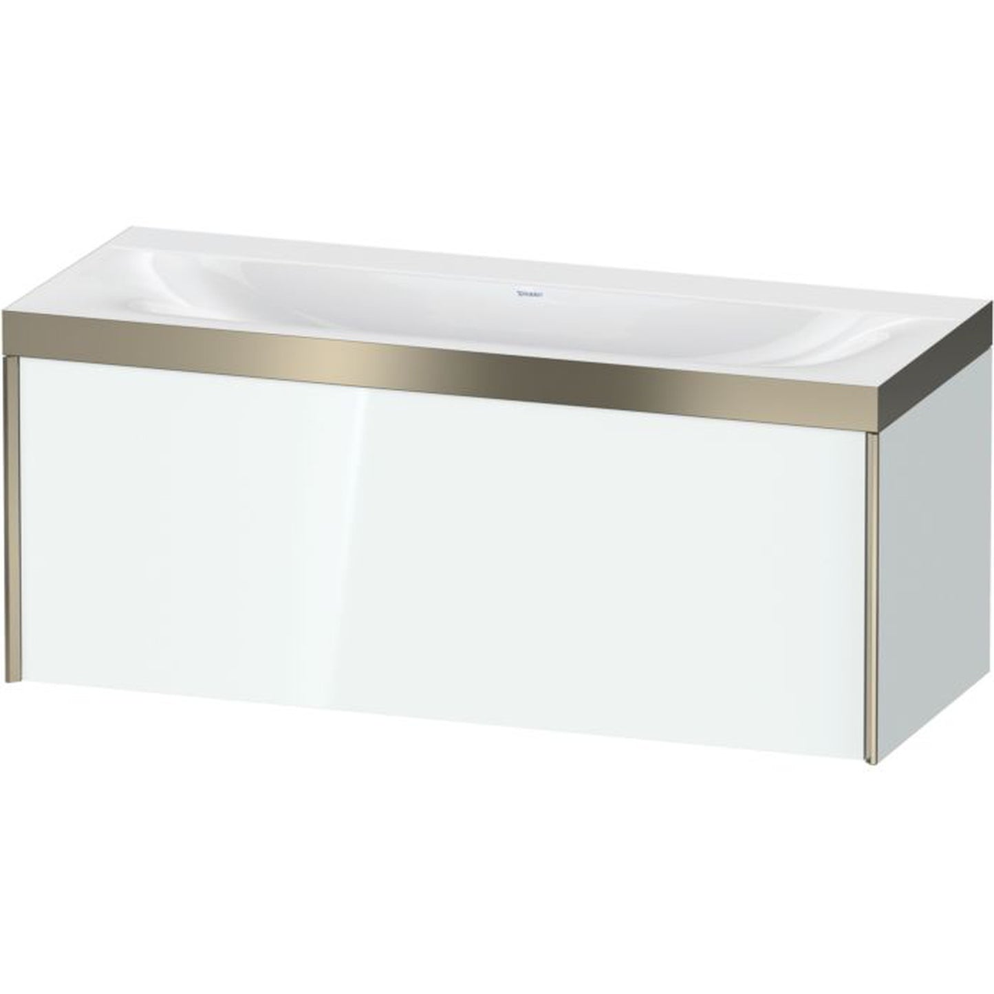 Duravit XViu 47" x 20" x 19" One Drawer C-Bonded Wall-Mount Vanity Kit Without Tap Hole, White (XV4612NB185P)