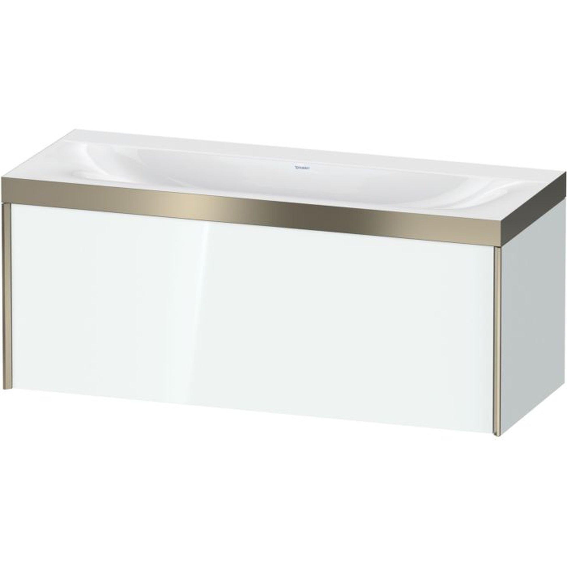 Duravit XViu 47" x 20" x 19" One Drawer C-Bonded Wall-Mount Vanity Kit Without Tap Hole, White (XV4612NB185P)