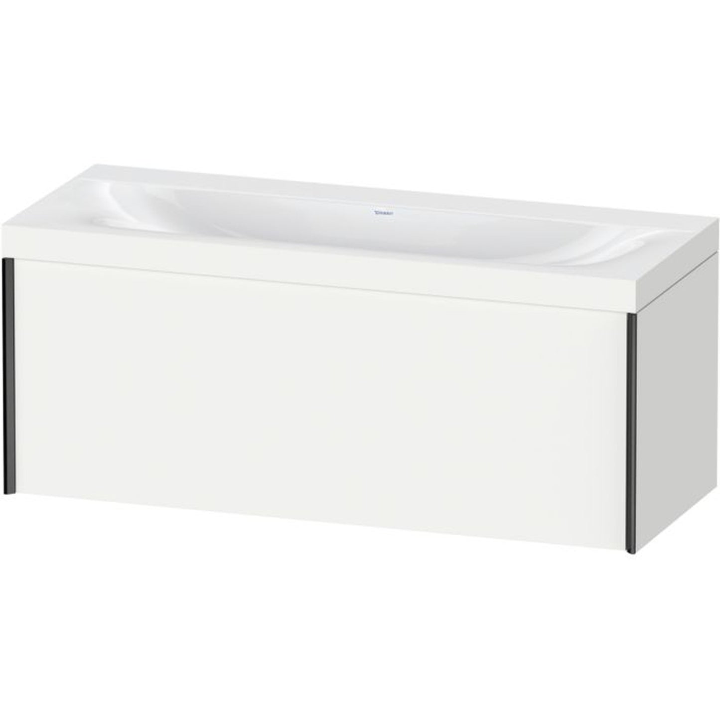 Duravit XViu 47" x 20" x 19" One Drawer C-Bonded Wall-Mount Vanity Kit Without Tap Hole, White (XV4612NB218C)