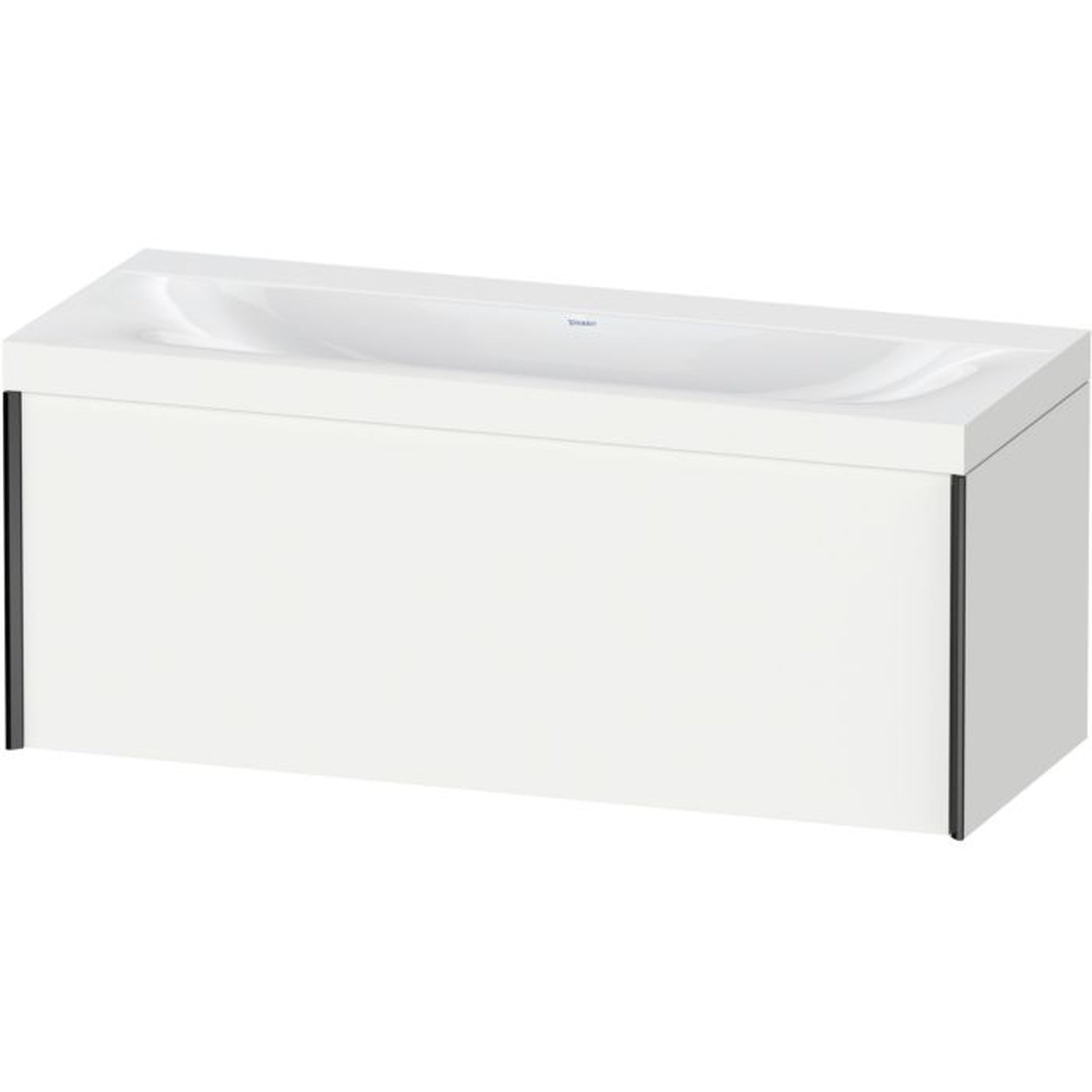 Duravit XViu 47" x 20" x 19" One Drawer C-Bonded Wall-Mount Vanity Kit Without Tap Hole, White (XV4612NB218C)