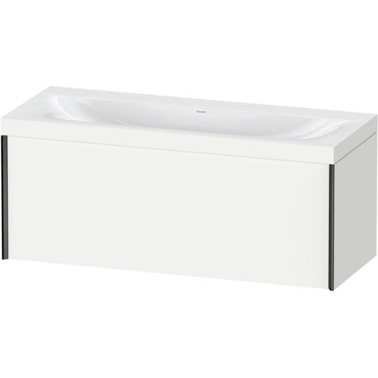 Duravit XViu 47" x 20" x 19" One Drawer C-Bonded Wall-Mount Vanity Kit Without Tap Hole, White (XV4612NB218C)