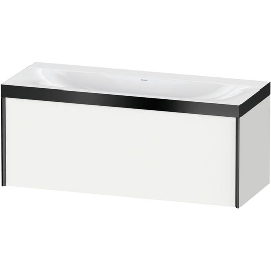 Duravit XViu 47" x 20" x 19" One Drawer C-Bonded Wall-Mount Vanity Kit Without Tap Hole, White (XV4612NB218P)