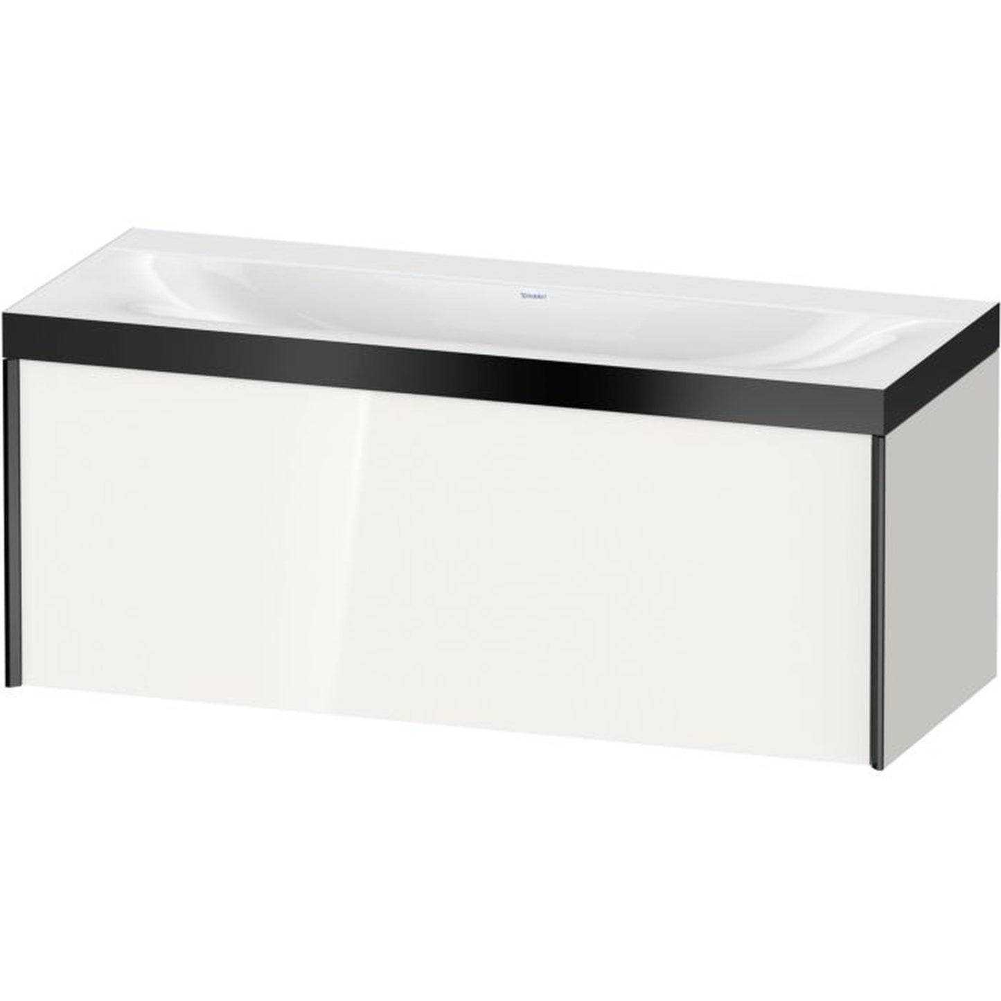 Duravit XViu 47" x 20" x 19" One Drawer C-Bonded Wall-Mount Vanity Kit Without Tap Hole, White (XV4612NB222P)