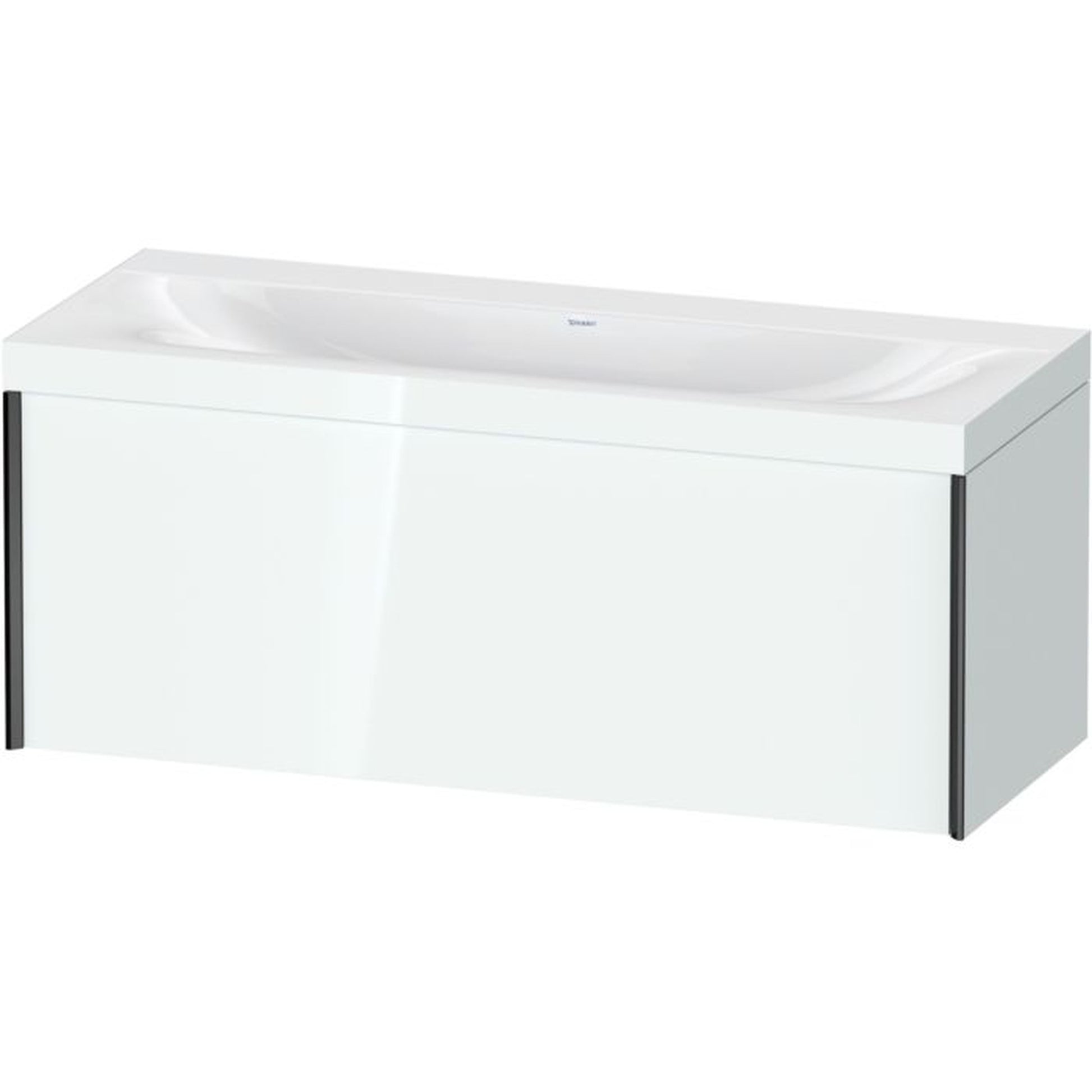 Duravit XViu 47" x 20" x 19" One Drawer C-Bonded Wall-Mount Vanity Kit Without Tap Hole, White (XV4612NB285C)