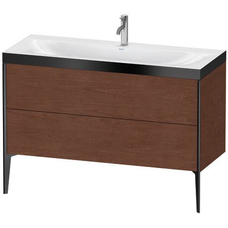 Duravit XViu 47" x 47" x 19" Two Drawer C-Bonded Floorstanding Vanity Kit With One Tap Hole, American Walnut (XV4712OB213P)
