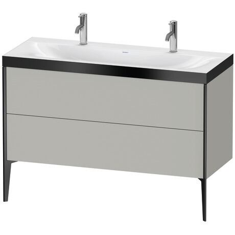 Duravit XViu 47" x 47" x 19" Two Drawer C-Bonded Floorstanding Vanity Kit With One Tap Hole, Concrete Gray (XV4713OB207P)