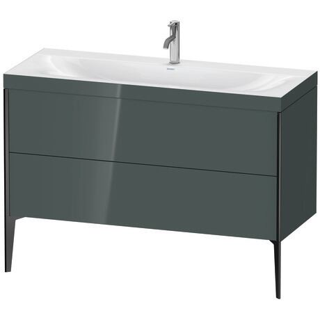 Duravit XViu 47" x 47" x 19" Two Drawer C-Bonded Floorstanding Vanity Kit With One Tap Hole, Dolomite Gray (XV4712OB238C)
