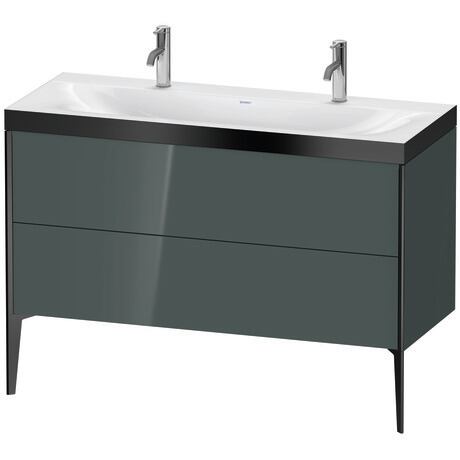 Duravit XViu 47" x 47" x 19" Two Drawer C-Bonded Floorstanding Vanity Kit With One Tap Hole, Dolomite Gray (XV4713OB238P)